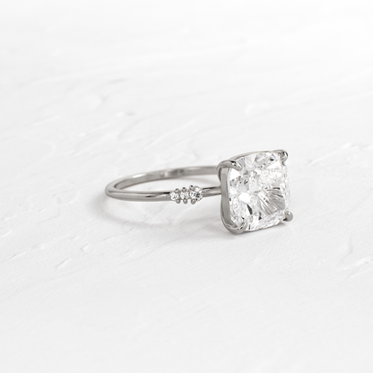 Cluster Style-Cushion Lab Grown Diamond Engagement Ring