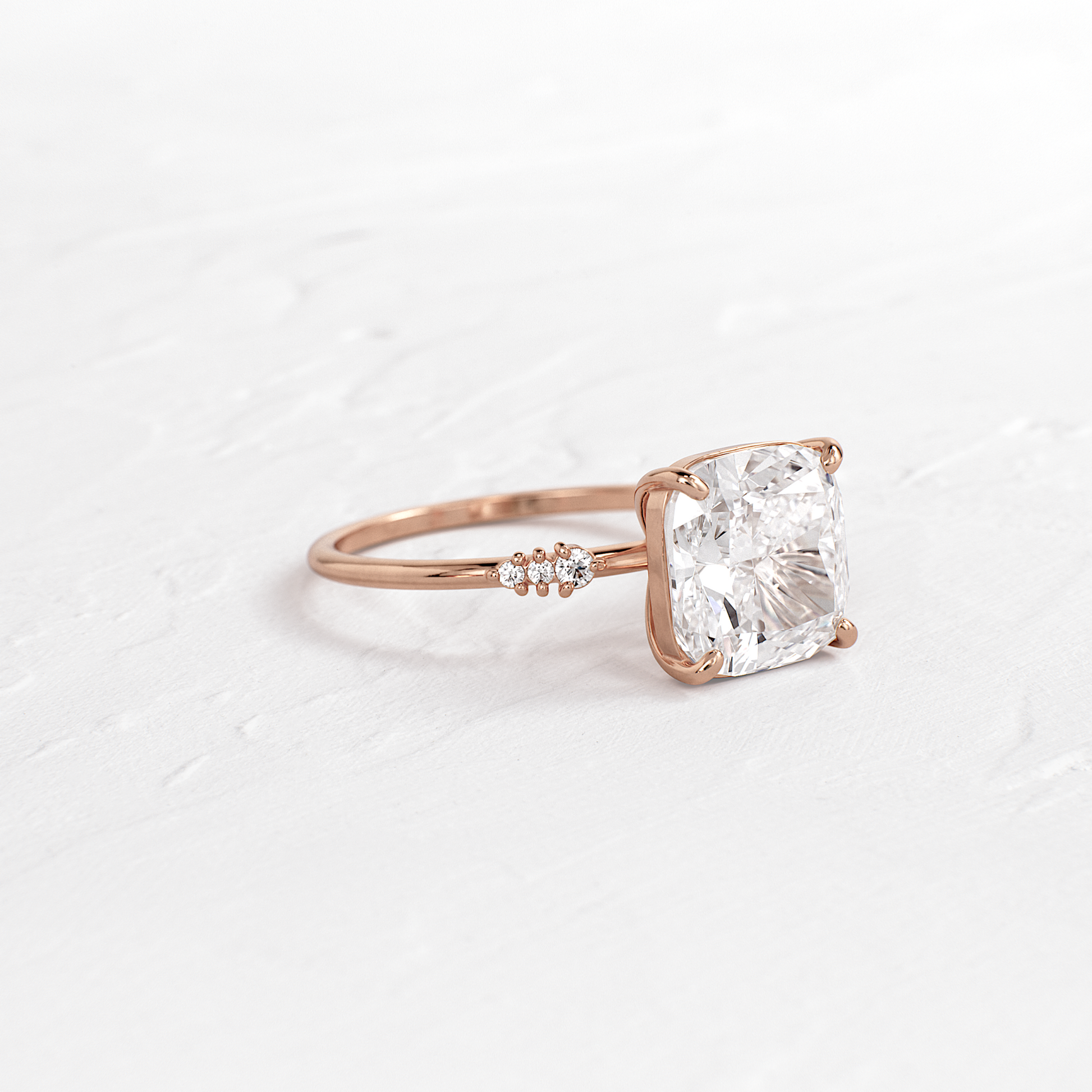Cluster Style-Cushion Lab Grown Diamond Engagement Ring
