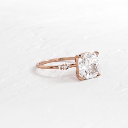Cluster Style-Cushion Lab Grown Diamond Engagement Ring