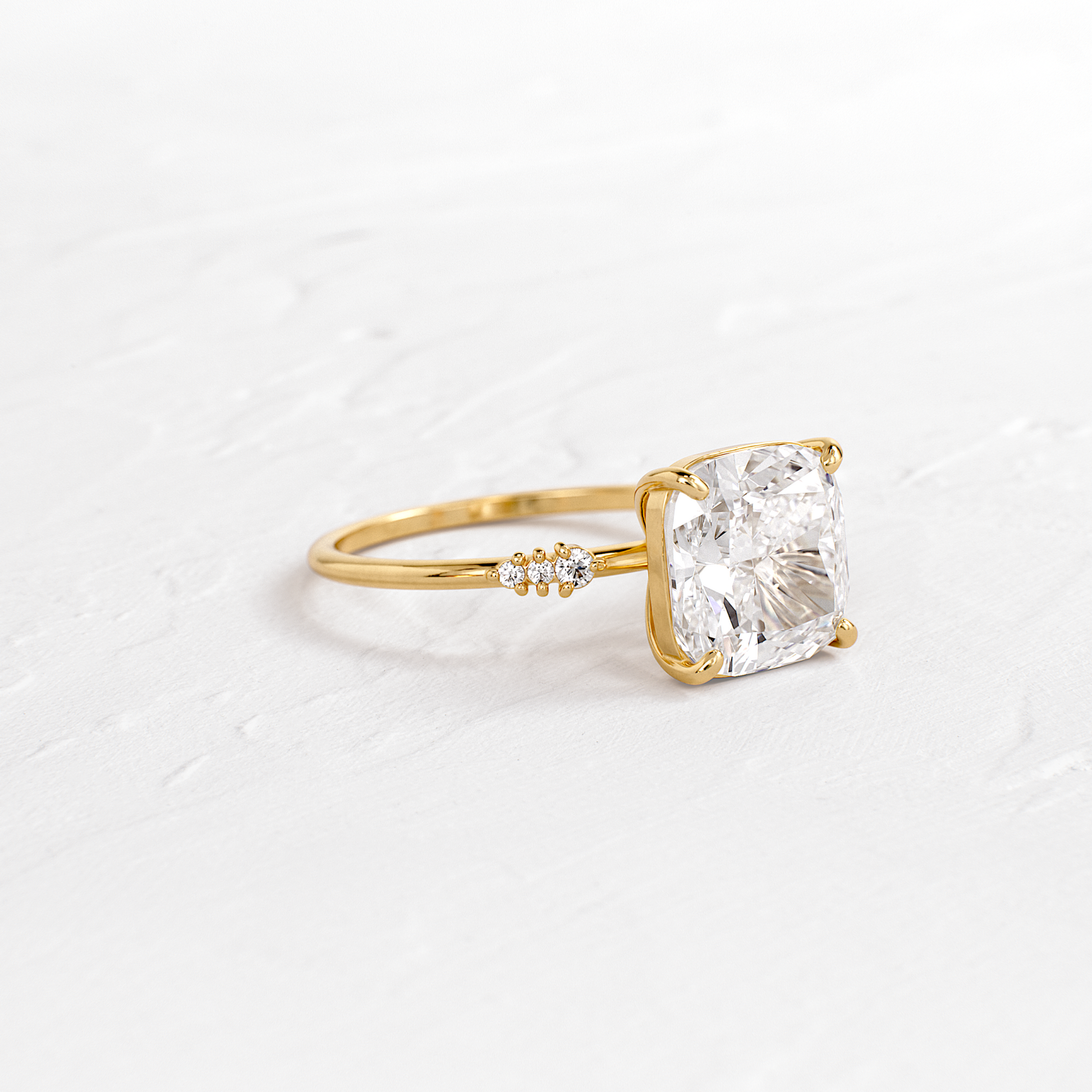 Cluster Style-Cushion Lab Grown Diamond Engagement Ring