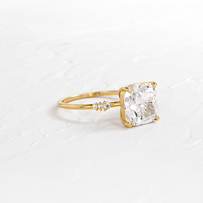 Cluster Style-Cushion Lab Grown Diamond Engagement Ring