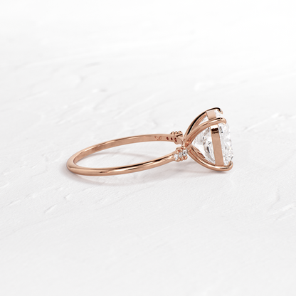 Cluster Style-Cushion Lab Grown Diamond Engagement Ring