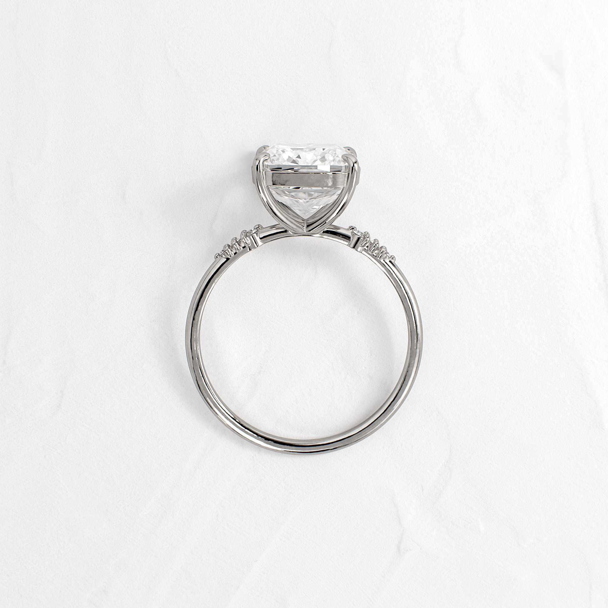Cluster Style-Cushion Lab Grown Diamond Engagement Ring