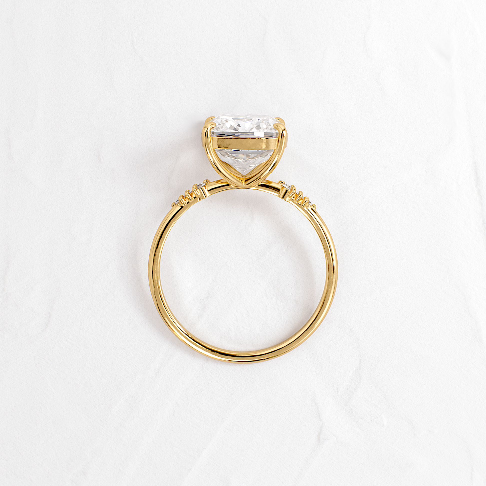 Cluster Style-Cushion Lab Grown Diamond Engagement Ring
