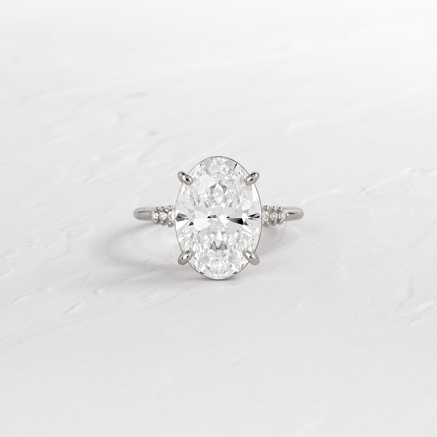 Pave Style-Oval Lab Grown Diamond Engagement Ring