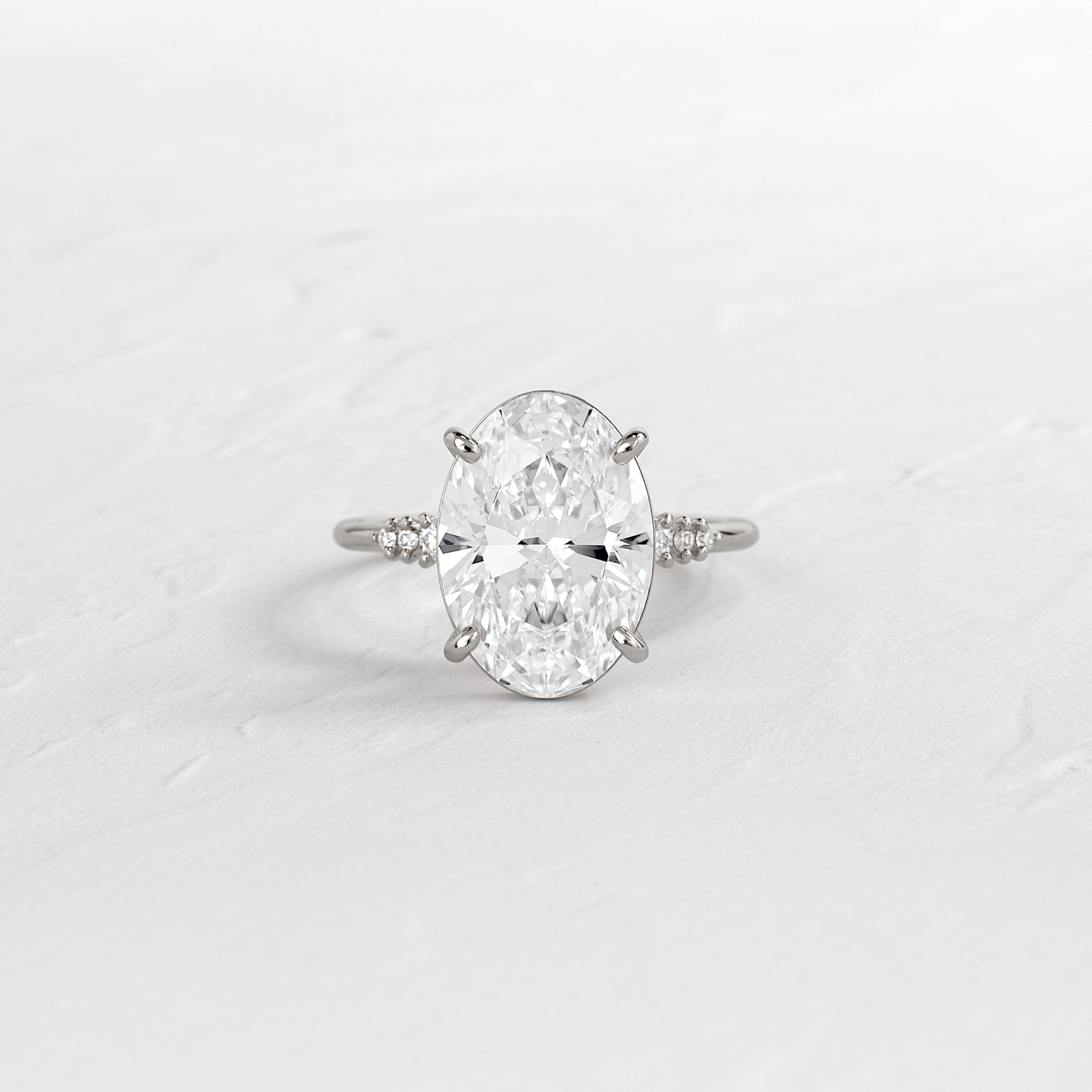 Pave Style-Oval Lab Grown Diamond Engagement Ring