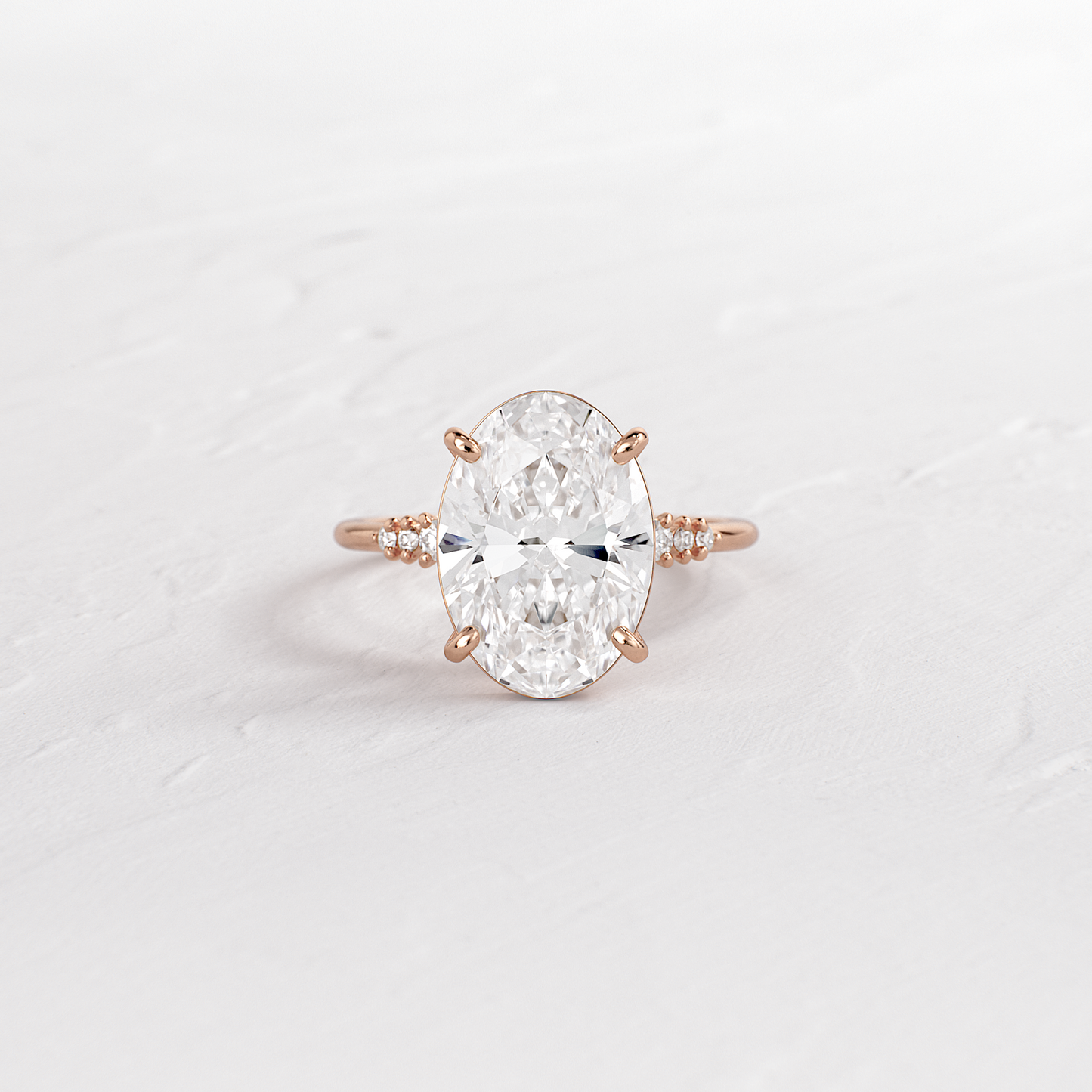 Pave Style-Oval Lab Grown Diamond Engagement Ring