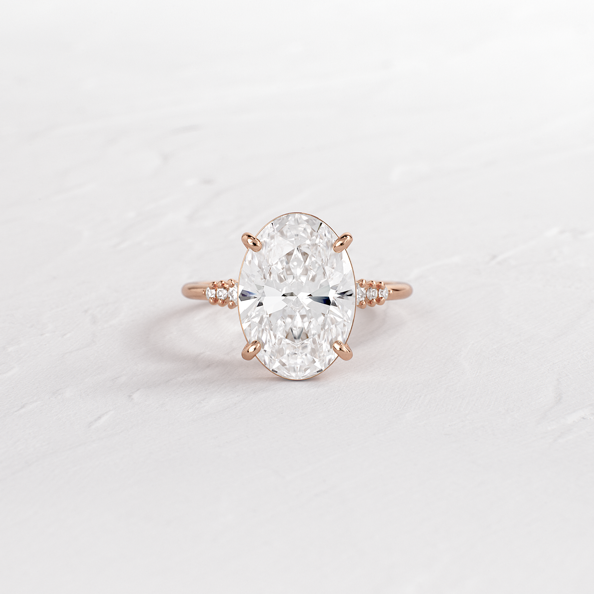 Pave Style-Oval Lab Grown Diamond Engagement Ring