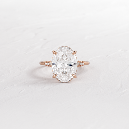 Pave Style-Oval Lab Grown Diamond Engagement Ring