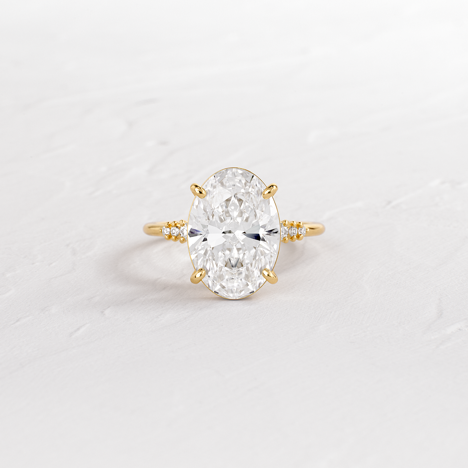Pave Style-Oval Lab Grown Diamond Engagement Ring