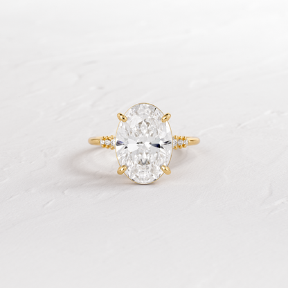 Pave Style-Oval Lab Grown Diamond Engagement Ring