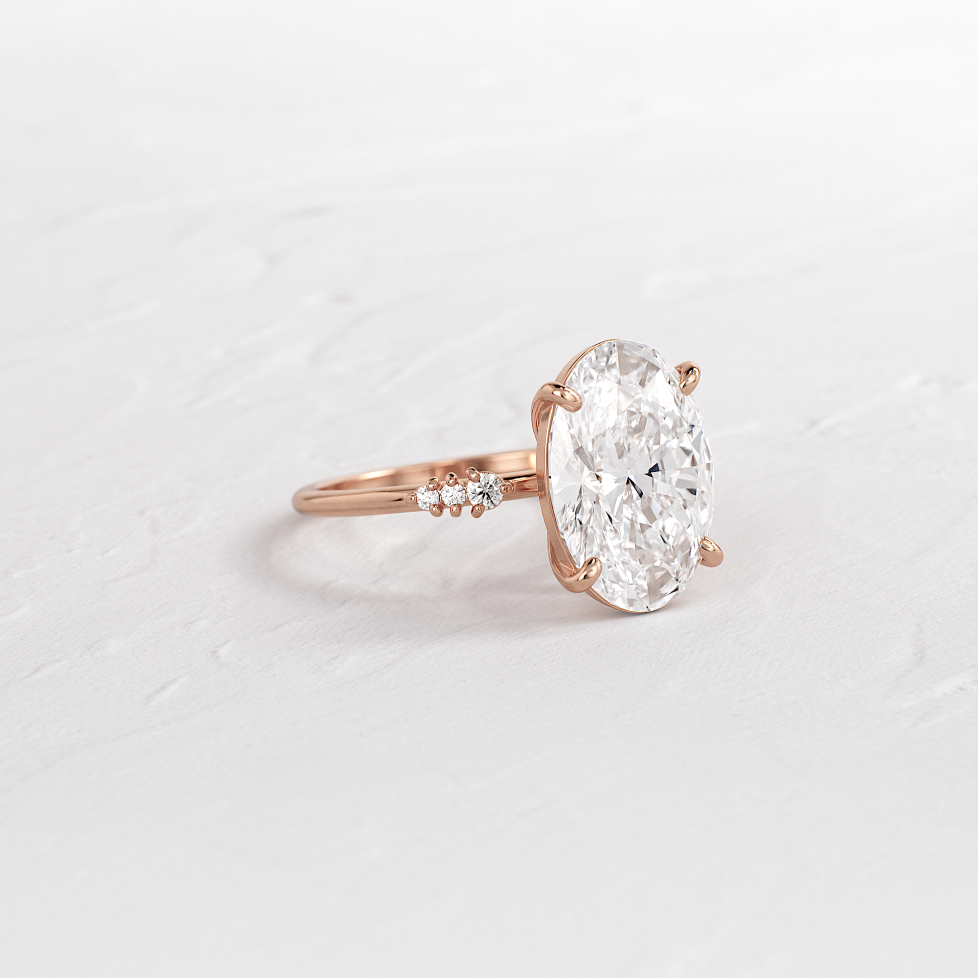 Pave Style-Oval Lab Grown Diamond Engagement Ring