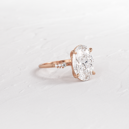 Pave Style-Oval Lab Grown Diamond Engagement Ring