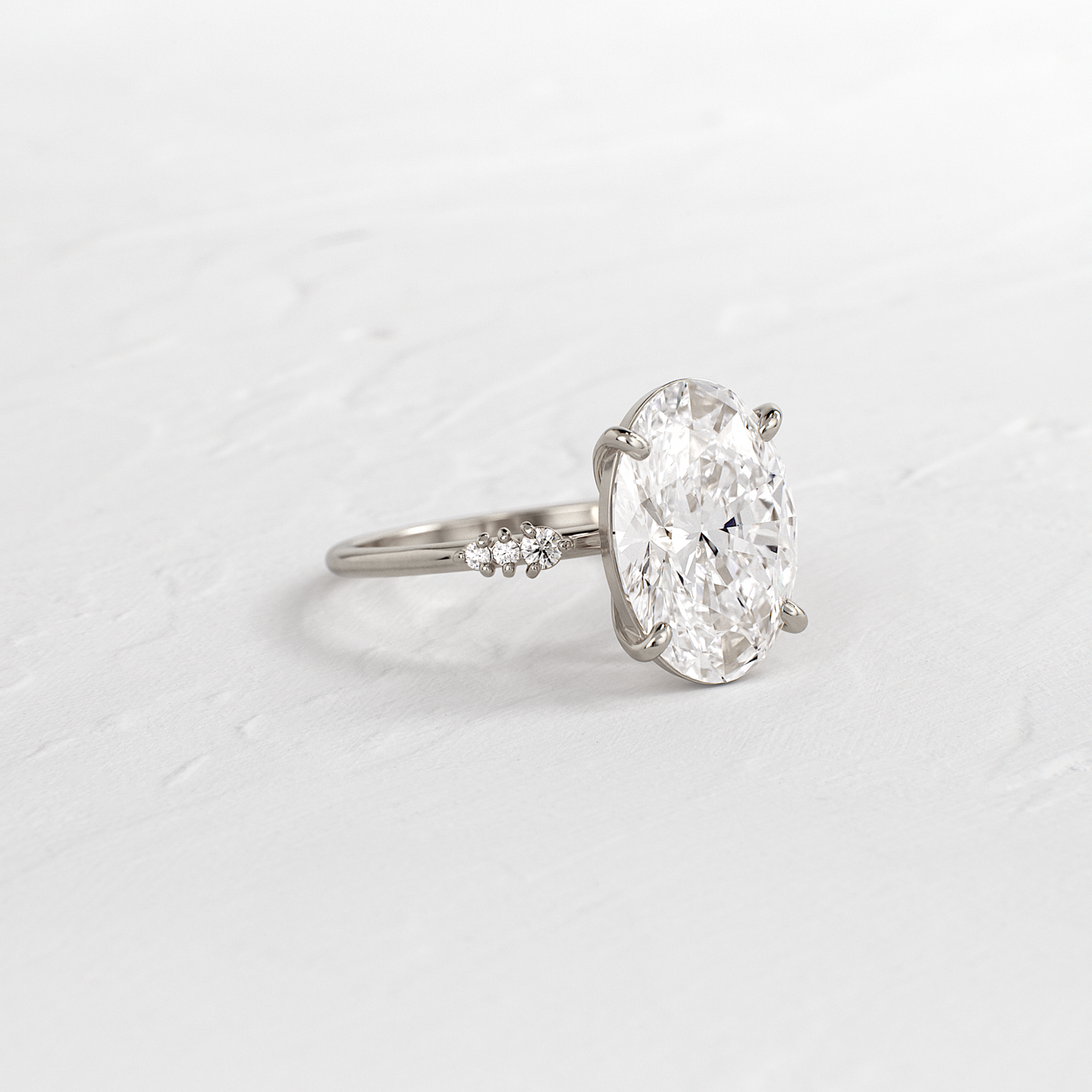 Pave Style-Oval Lab Grown Diamond Engagement Ring