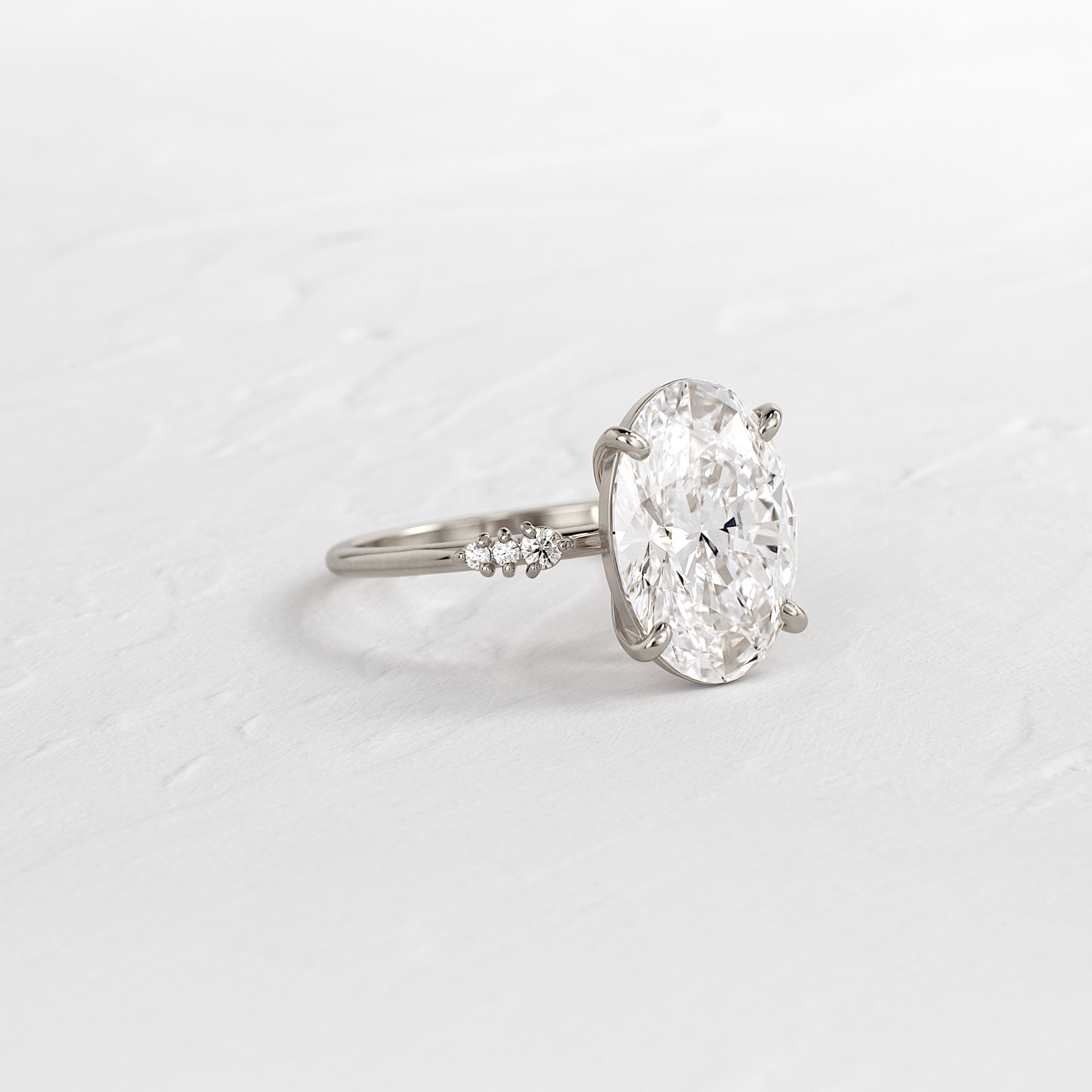 Pave Style-Oval Lab Grown Diamond Engagement Ring