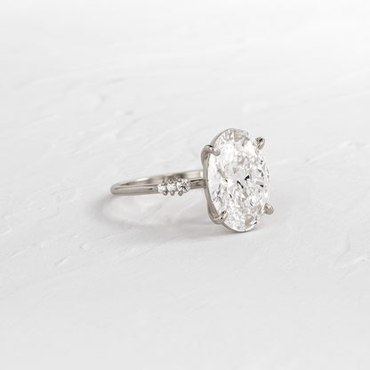 Pave Style-Oval Lab Grown Diamond Engagement Ring