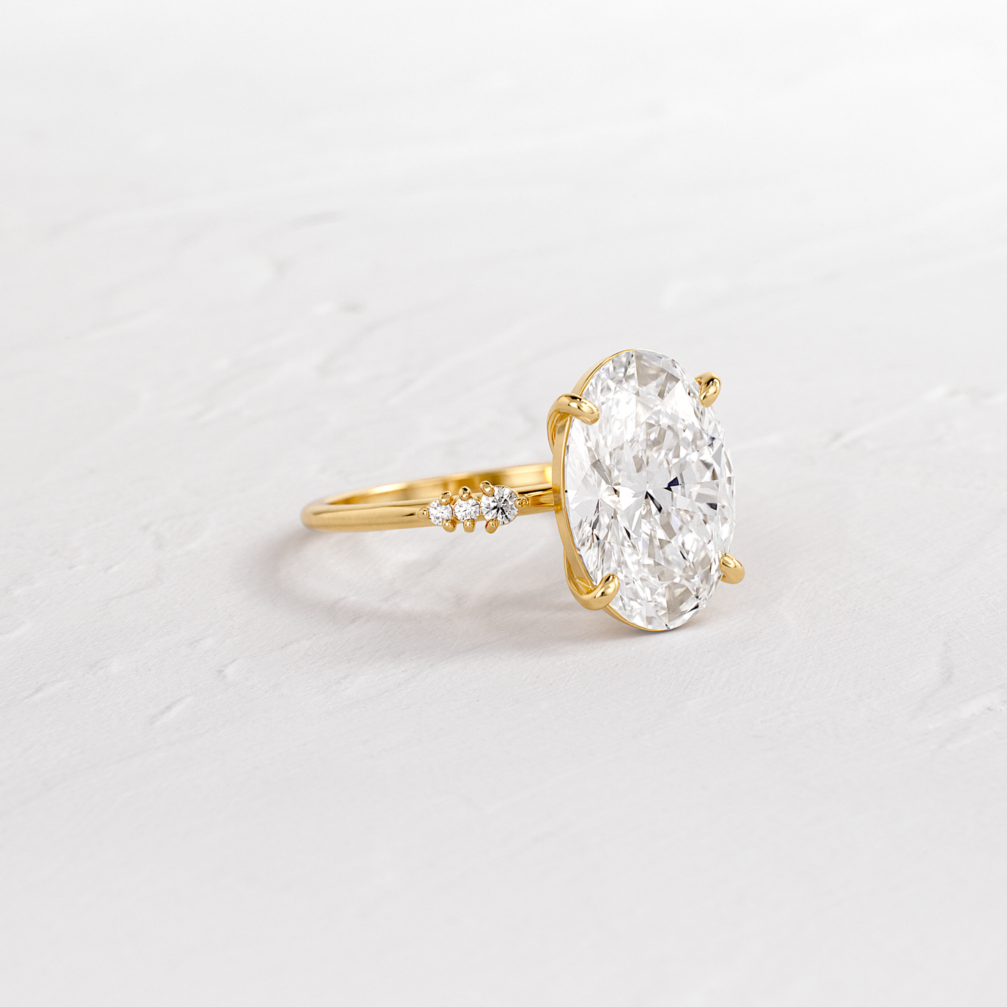 Pave Style-Oval Lab Grown Diamond Engagement Ring