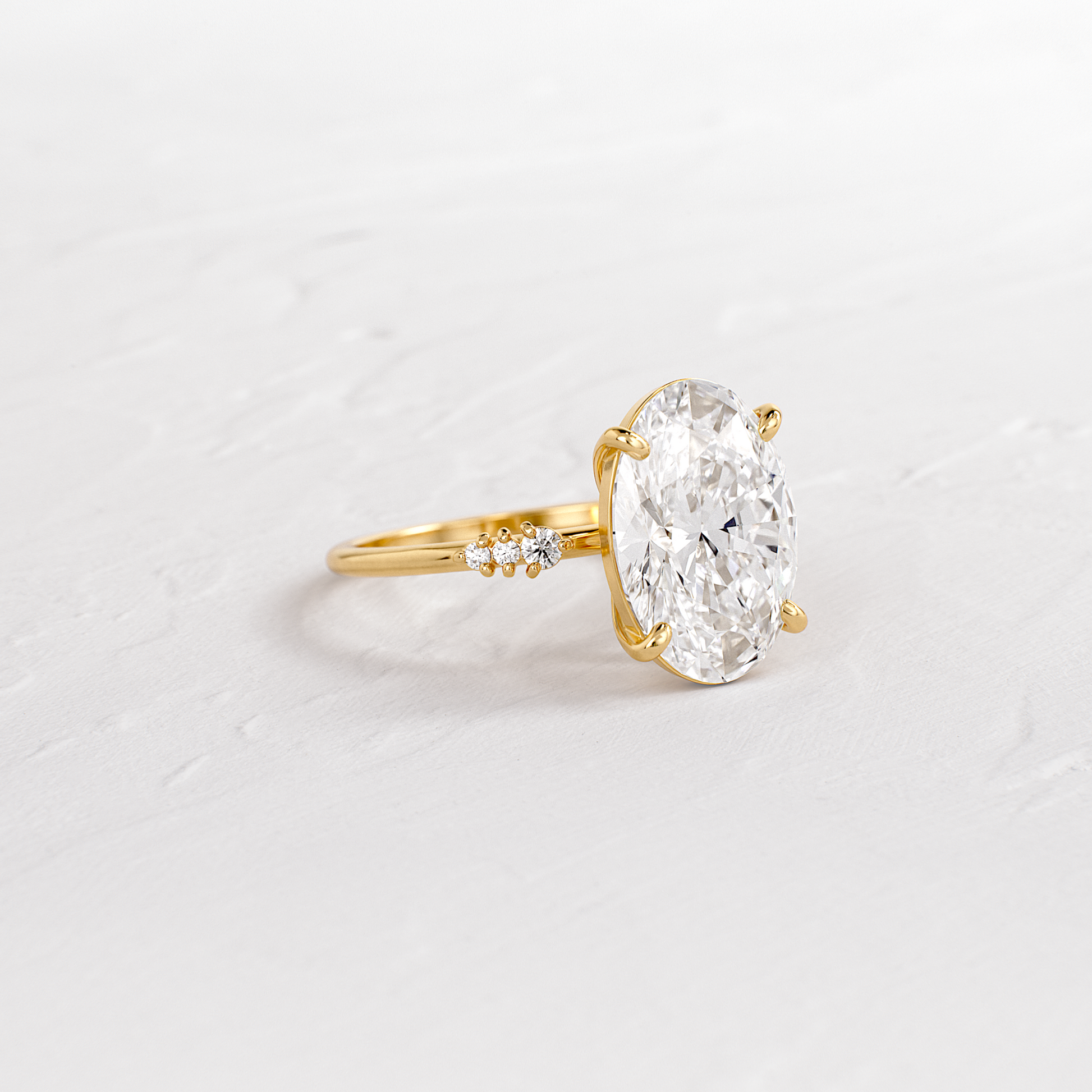 Pave Style-Oval Lab Grown Diamond Engagement Ring