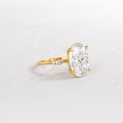 Pave Style-Oval Lab Grown Diamond Engagement Ring