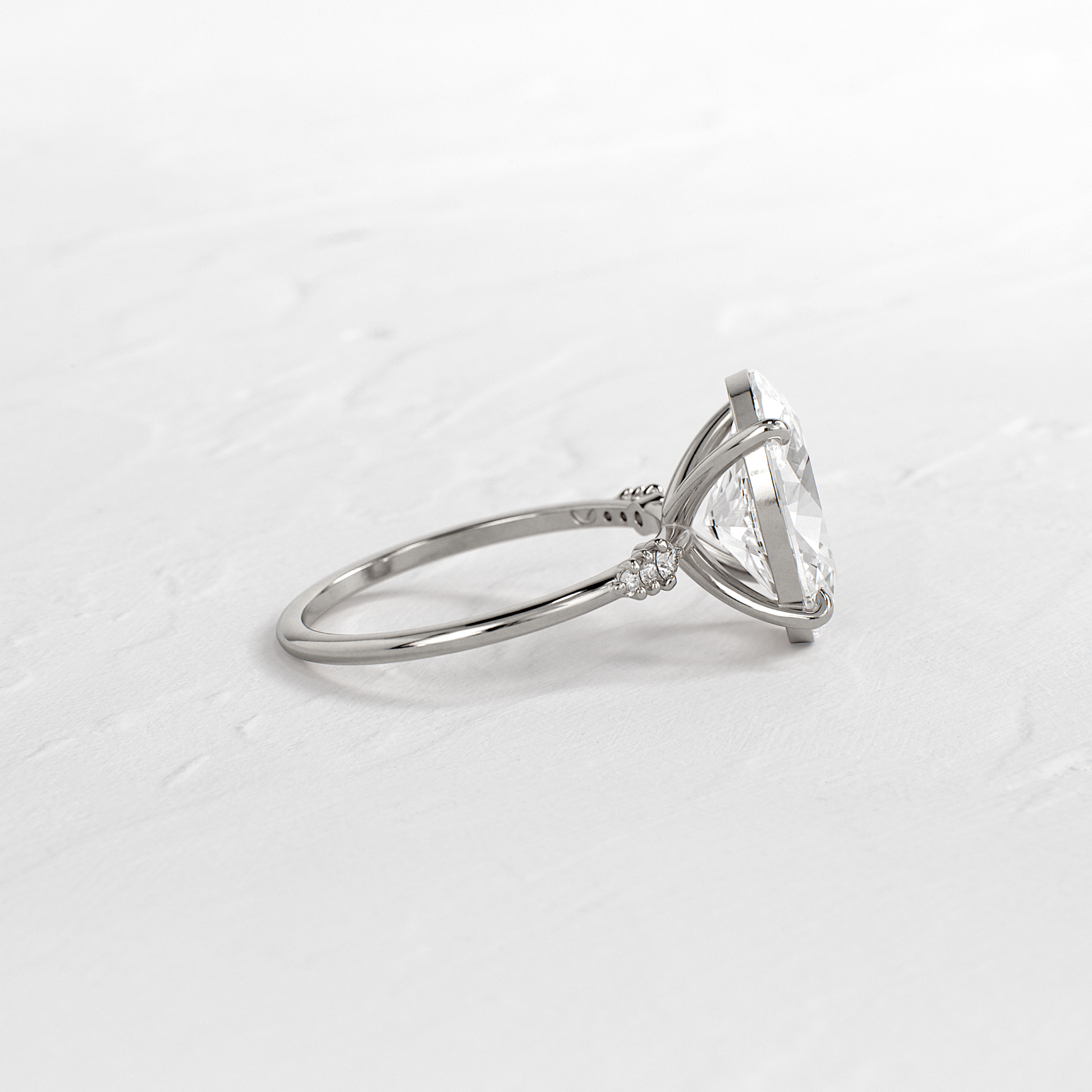 Pave Style-Oval Lab Grown Diamond Engagement Ring