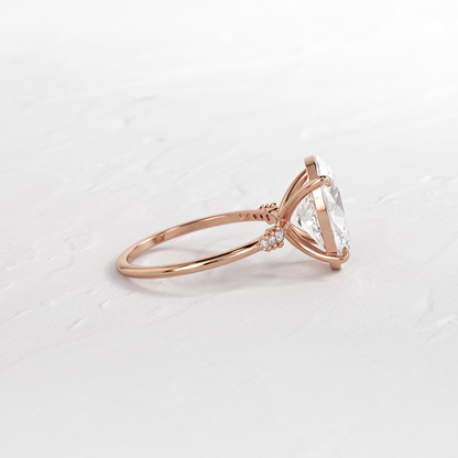 Pave Style-Oval Lab Grown Diamond Engagement Ring