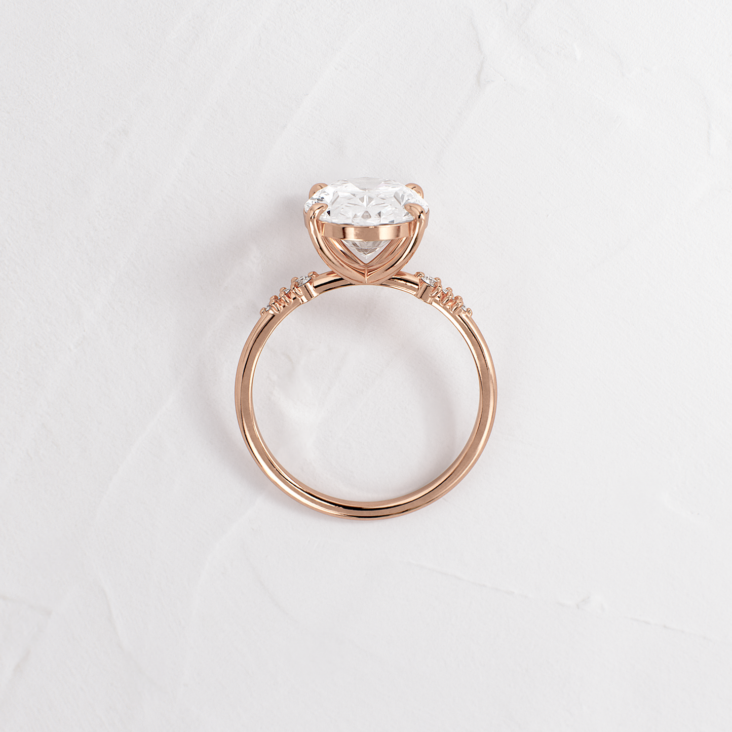 Pave Style-Oval Lab Grown Diamond Engagement Ring