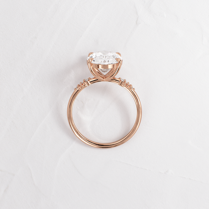 Pave Style-Oval Lab Grown Diamond Engagement Ring