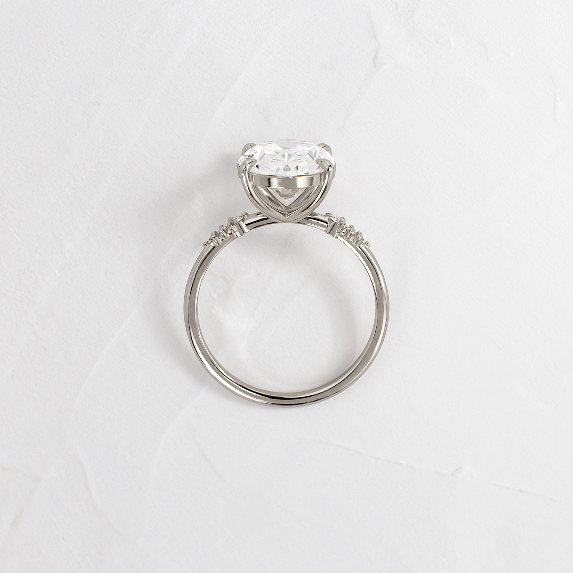 Pave Style-Oval Lab Grown Diamond Engagement Ring