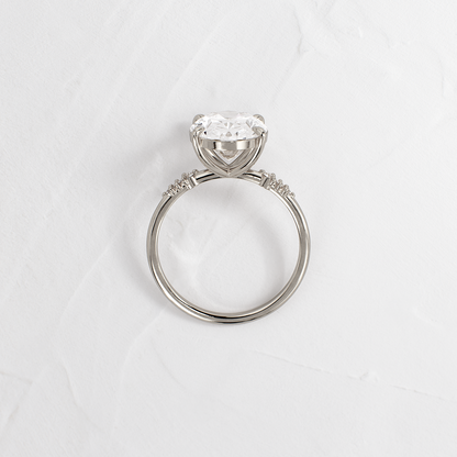 Pave Style-Oval Lab Grown Diamond Engagement Ring