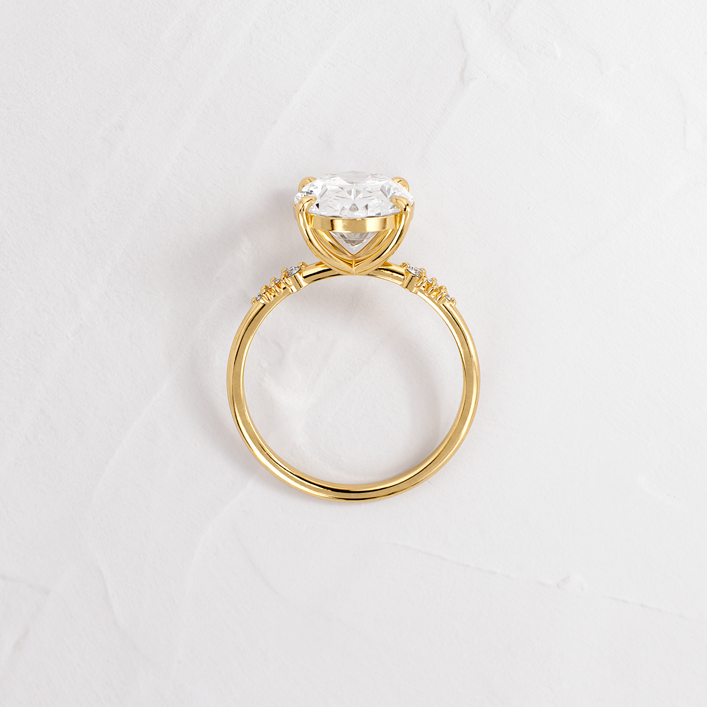 Pave Style-Oval Lab Grown Diamond Engagement Ring