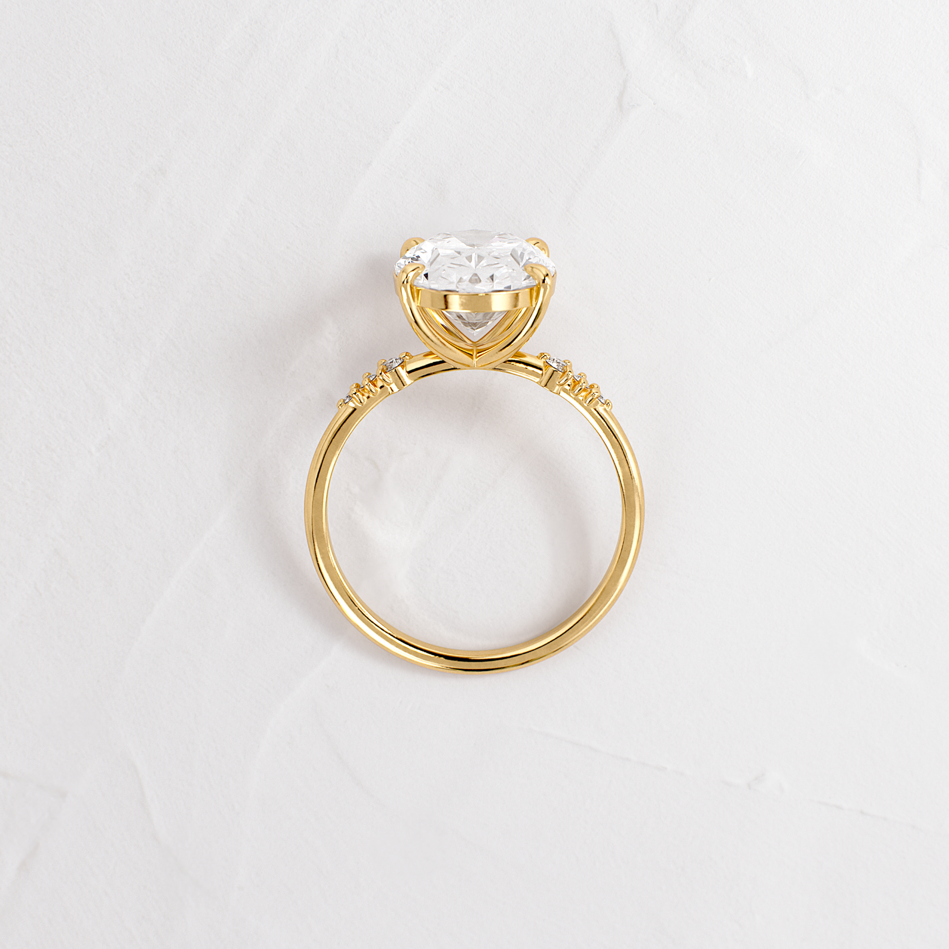 Pave Style-Oval Lab Grown Diamond Engagement Ring