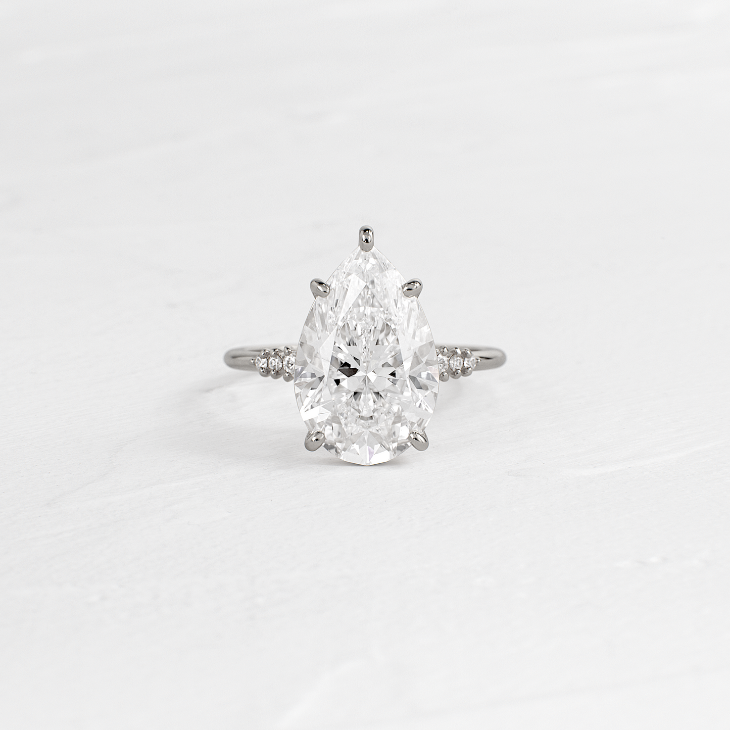 Pave Style-Pear Lab Grown Diamond Engagement Ring