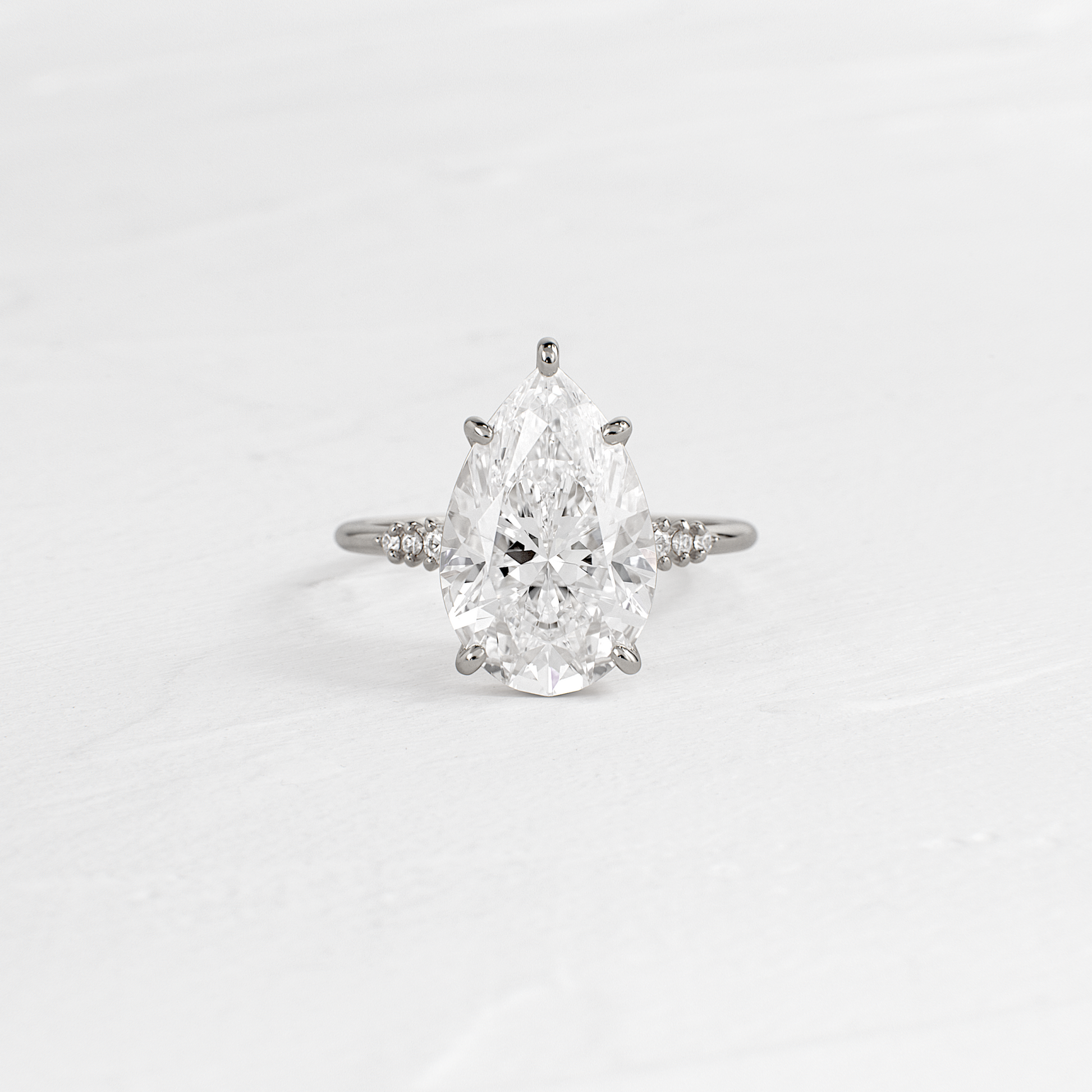 Pave Style-Pear Lab Grown Diamond Engagement Ring