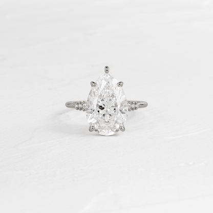 Pave Style-Pear Lab Grown Diamond Engagement Ring