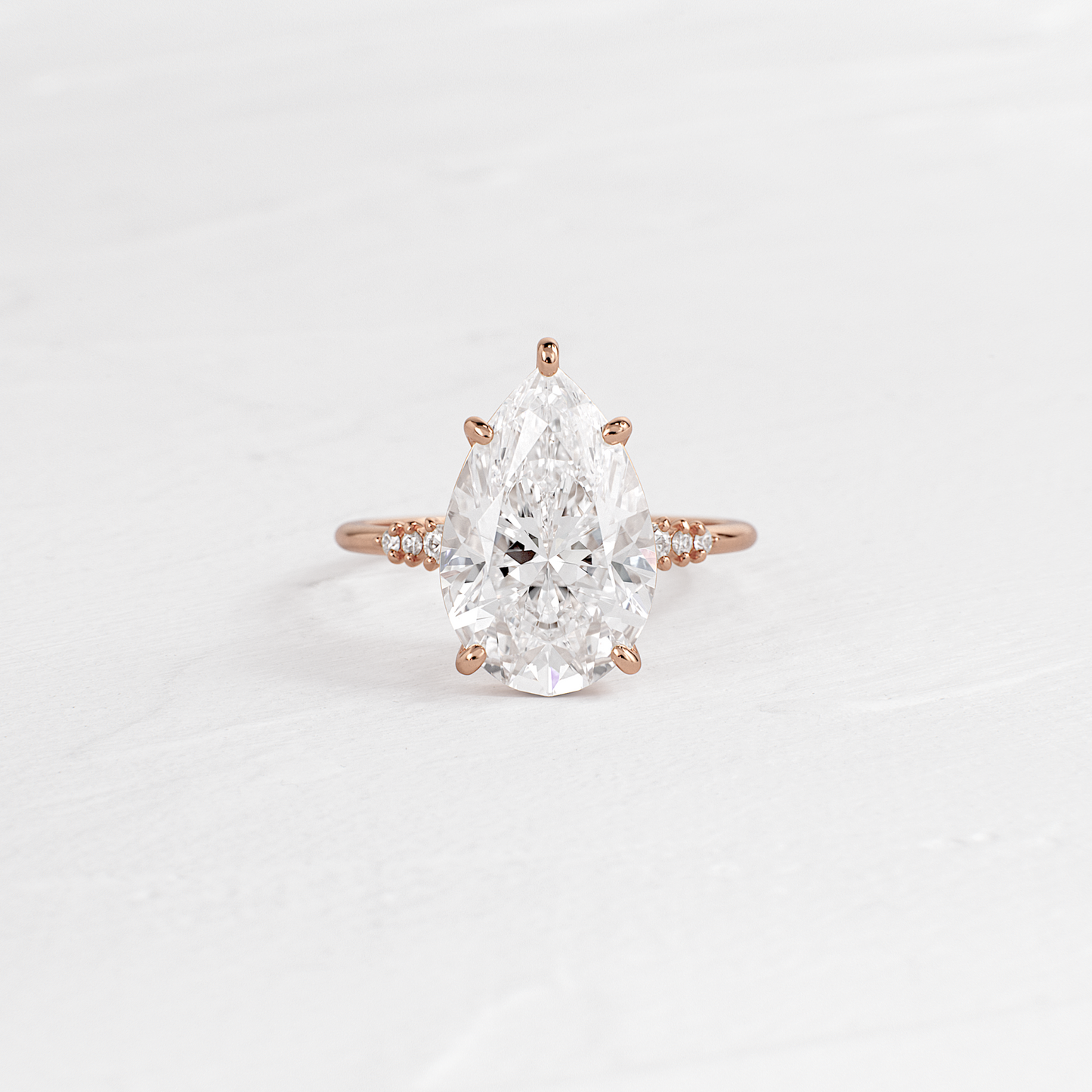 Pave Style-Pear Lab Grown Diamond Engagement Ring