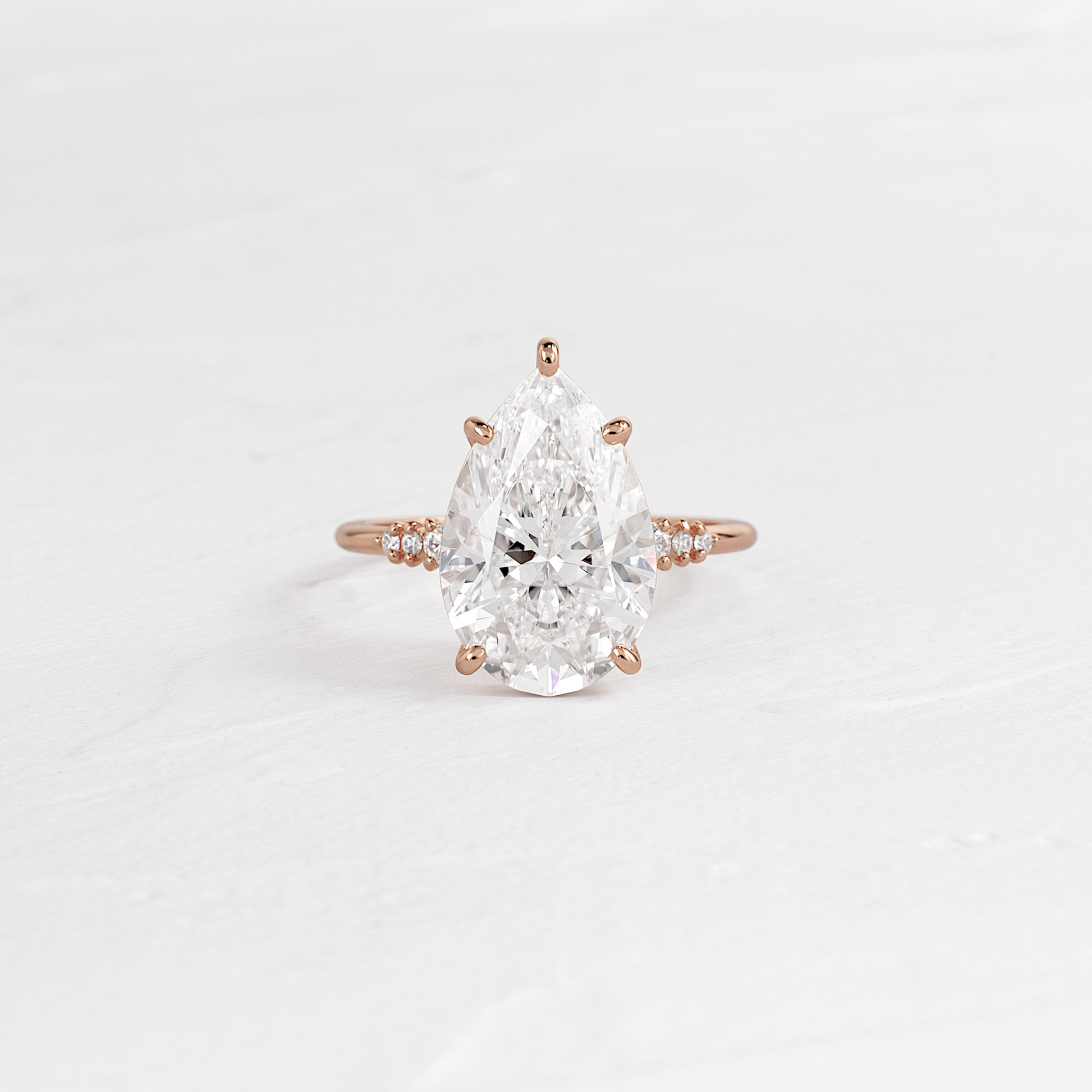 Pave Style-Pear Lab Grown Diamond Engagement Ring