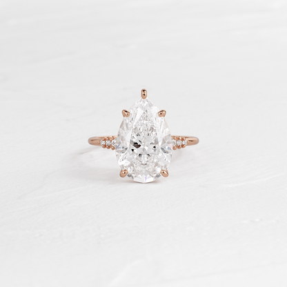Pave Style-Pear Lab Grown Diamond Engagement Ring