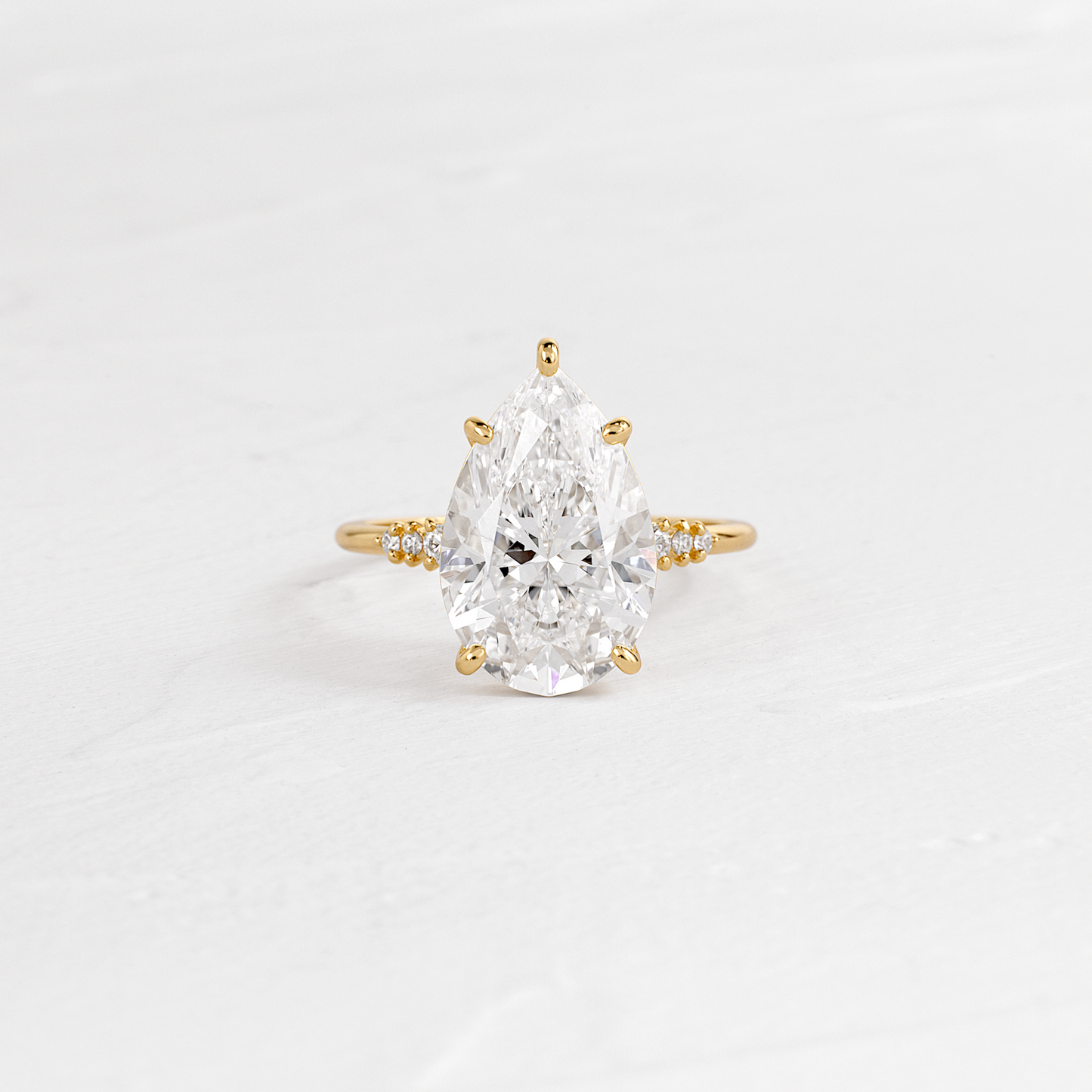 Pave Style-Pear Lab Grown Diamond Engagement Ring