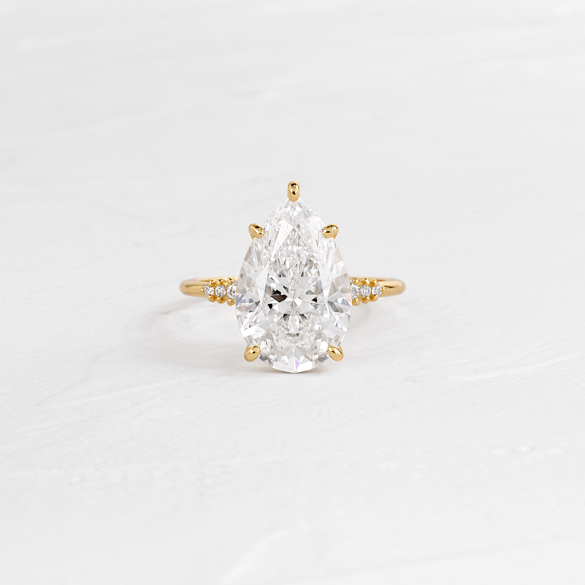 Pave Style-Pear Lab Grown Diamond Engagement Ring