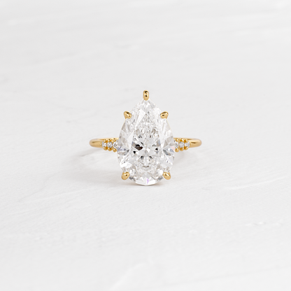 Pave Style-Pear Lab Grown Diamond Engagement Ring