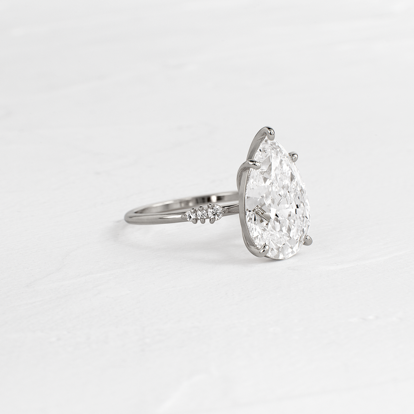 Pave Style-Pear Lab Grown Diamond Engagement Ring