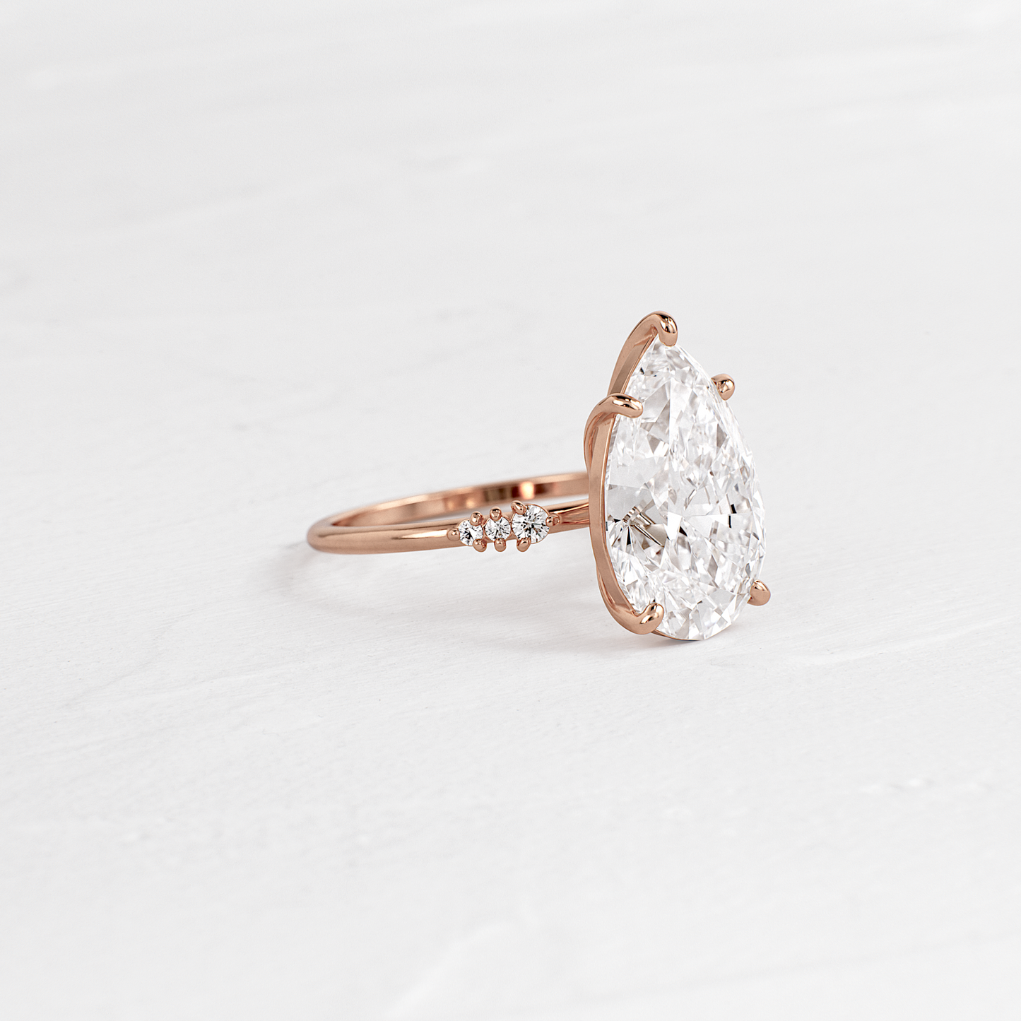 Pave Style-Pear Lab Grown Diamond Engagement Ring