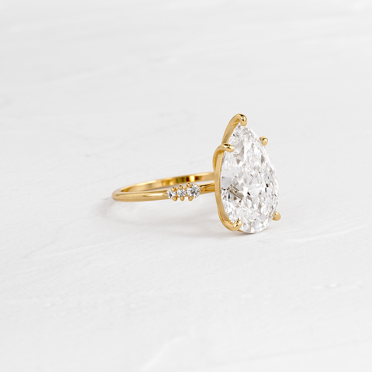 Pave Style-Pear Lab Grown Diamond Engagement Ring