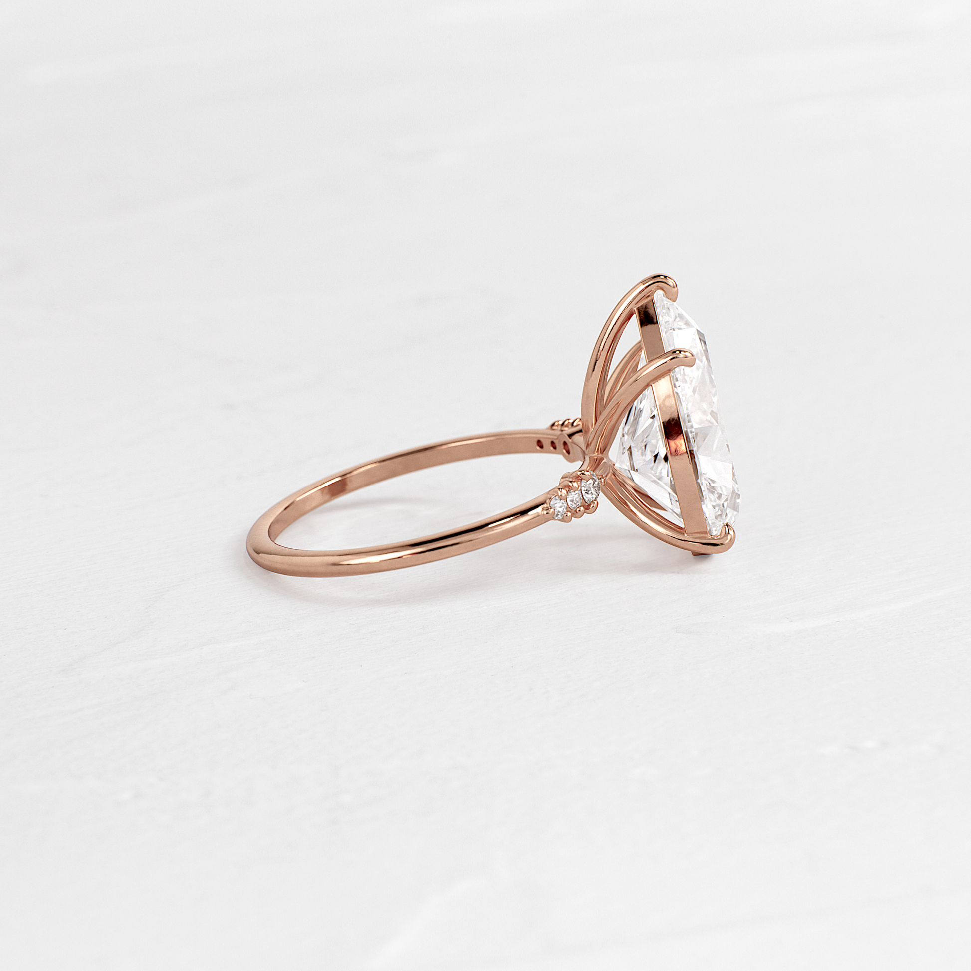 Pave Style-Pear Lab Grown Diamond Engagement Ring