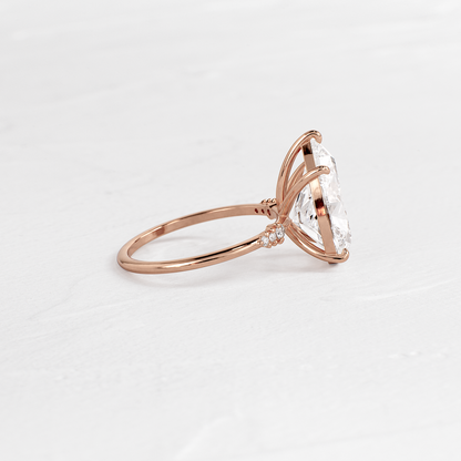 Pave Style-Pear Lab Grown Diamond Engagement Ring