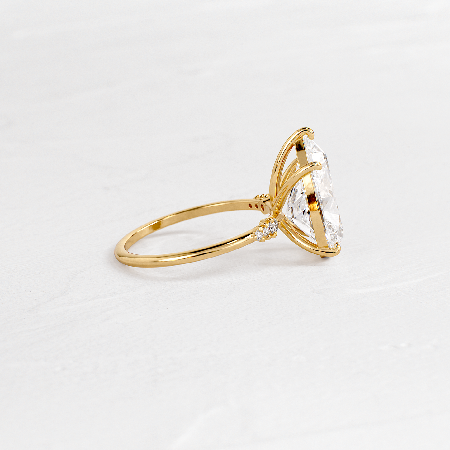 Pave Style-Pear Lab Grown Diamond Engagement Ring