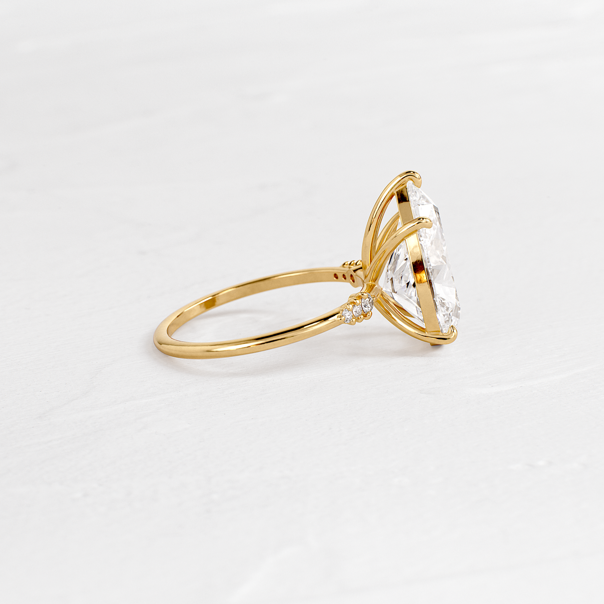 Pave Style-Pear Lab Grown Diamond Engagement Ring
