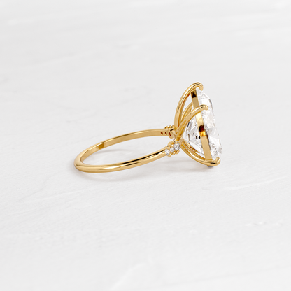 Pave Style-Pear Lab Grown Diamond Engagement Ring