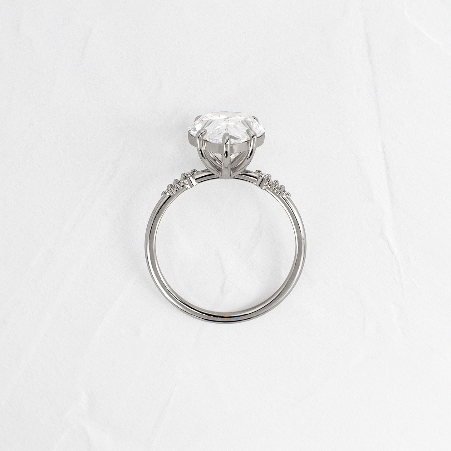 Pave Style-Pear Lab Grown Diamond Engagement Ring