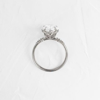 Pave Style-Pear Lab Grown Diamond Engagement Ring